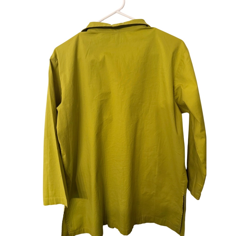Eileen Fisher Citron Organic Handkerchief Linen Classic Collar Shirt Women's M - Picture 4 of 7